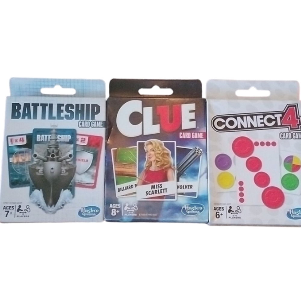 Battleship, Clue, + Connect 4 Card Games, Set of 3